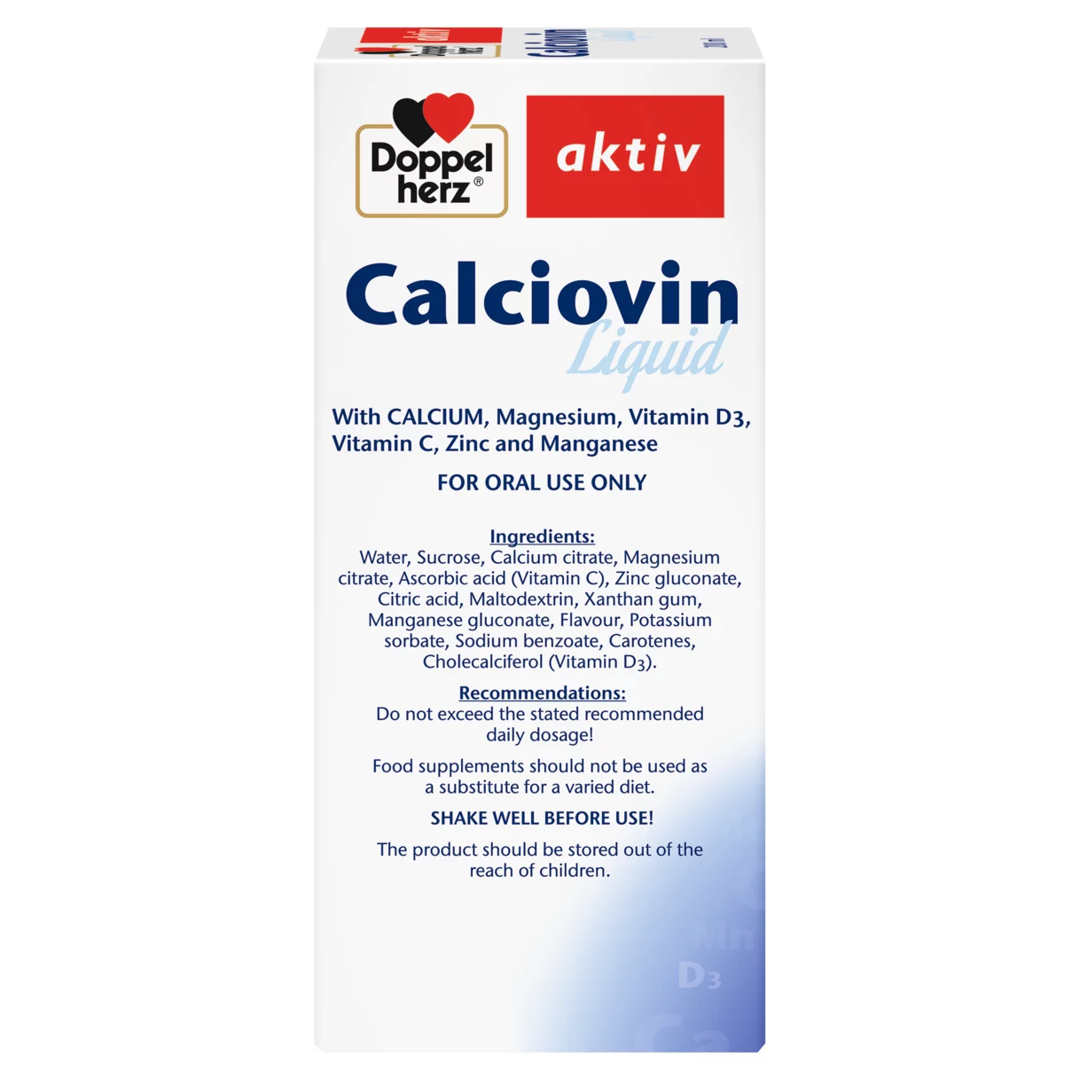 Illustration of the product packaging Doppelherz aktiv Calciovin side view left
